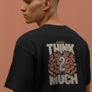 overthinker tee: think 2 much | premium quality t shirt